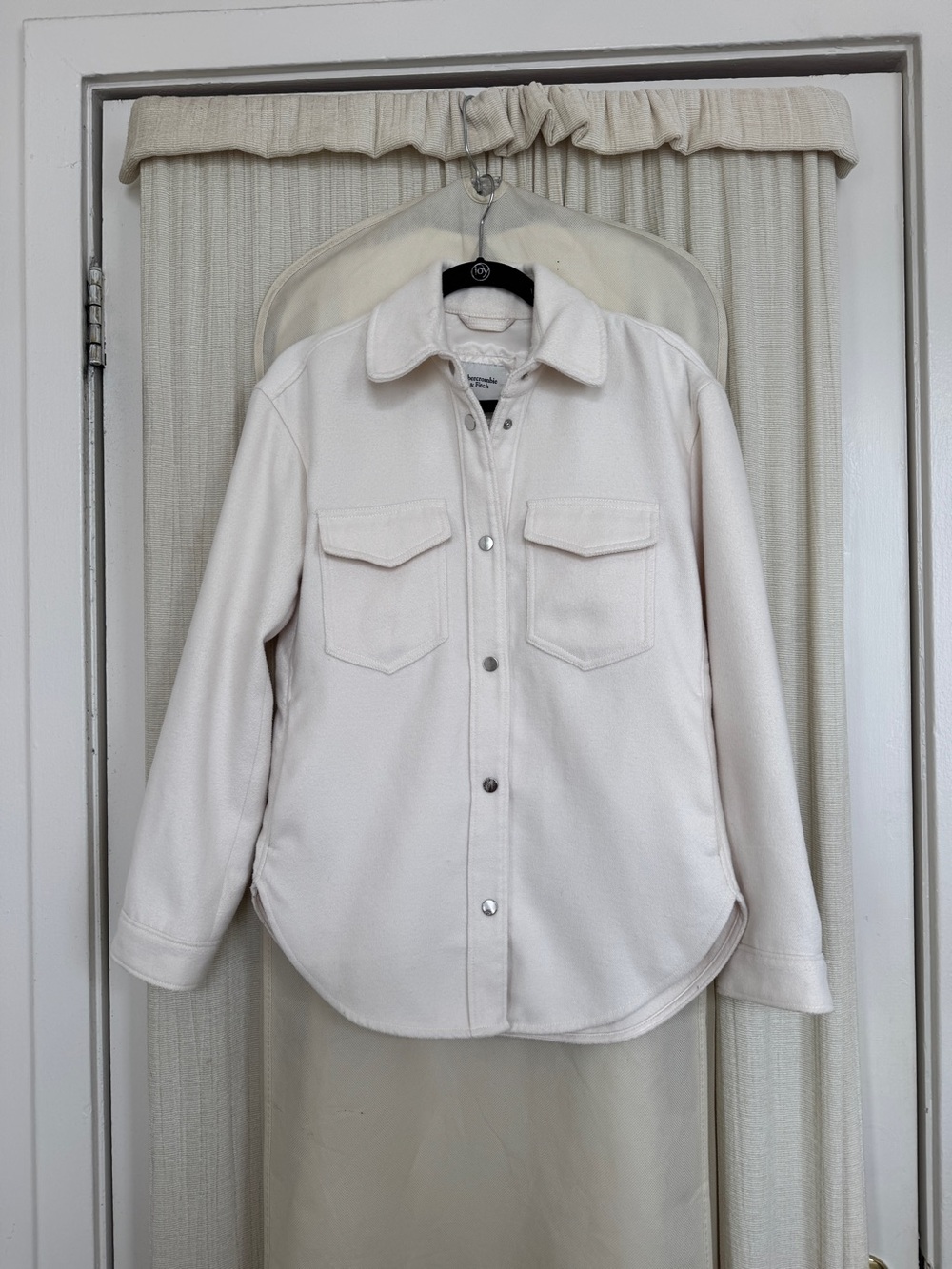 Abercrombie & Fitch Cream Shirt Jacket Shacket Size Small
